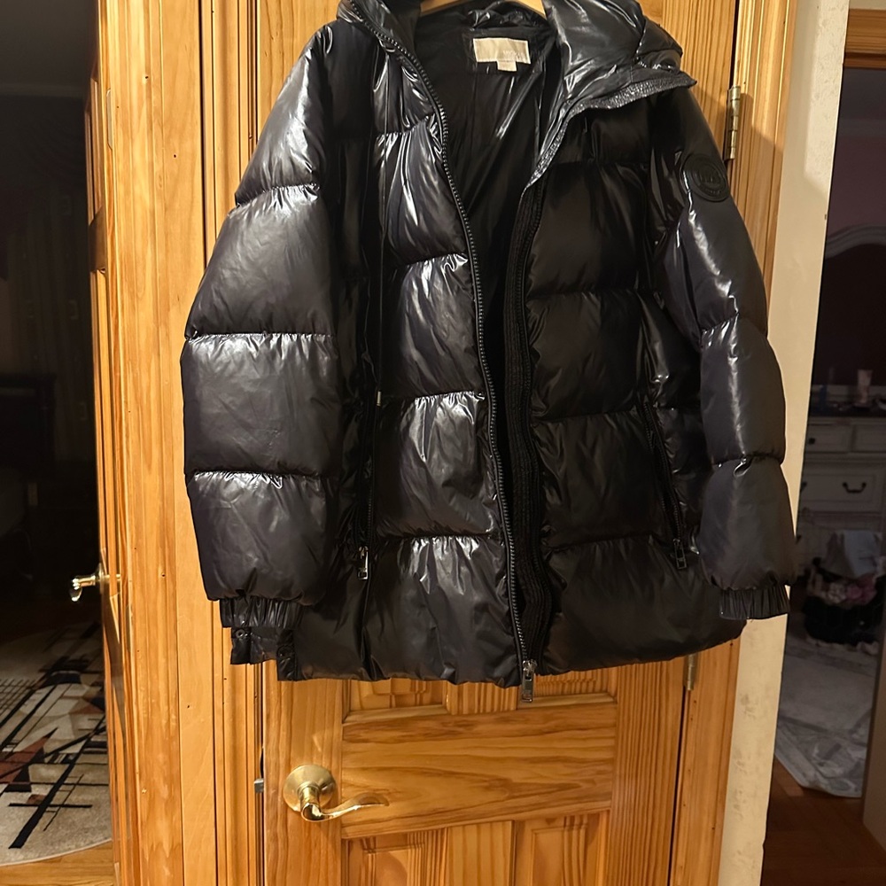 Michael Kors Black and Tan Puffer Jacket